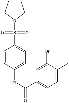 3-bromo-4-methyl-N-[4-(1-pyrrolidinylsulfonyl)phenyl]benzamide Structure