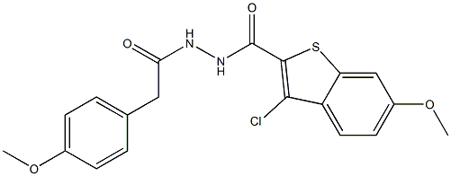  3-chloro-6-methoxy-N'-[2-(4-methoxyphenyl)acetyl]-1-benzothiophene-2-carbohydrazide