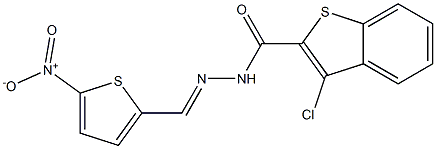 3-chloro-N'-[(E)-(5-nitro-2-thienyl)methylidene]-1-benzothiophene-2-carbohydrazide Structure