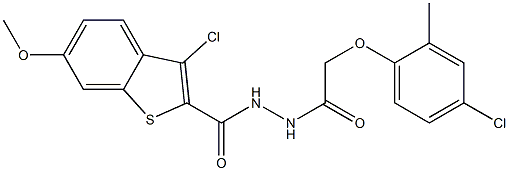 3-chloro-N'-[2-(4-chloro-2-methylphenoxy)acetyl]-6-methoxy-1-benzothiophene-2-carbohydrazide