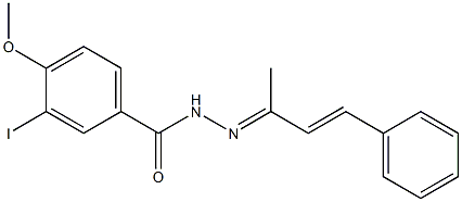 3-iodo-4-methoxy-N'-[(Z,2E)-1-methyl-3-phenyl-2-propenylidene]benzohydrazide,,结构式