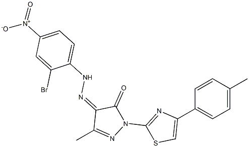 3-methyl-1-[4-(4-methylphenyl)-1,3-thiazol-2-yl]-1H-pyrazole-4,5-dione 4-[N-(2-bromo-4-nitrophenyl)hydrazone]