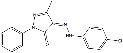 3-methyl-1-phenyl-1H-pyrazole-4,5-dione 4-[N-(4-chlorophenyl)hydrazone],,结构式