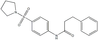 3-phenyl-N-[4-(1-pyrrolidinylsulfonyl)phenyl]propanamide,,结构式