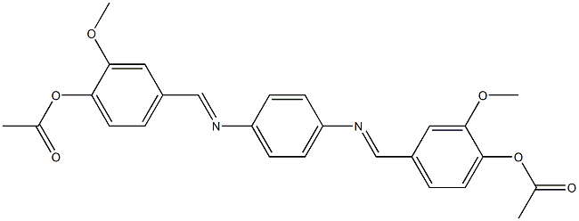 4-({[4-({(E)-[4-(acetyloxy)-3-methoxyphenyl]methylidene}amino)phenyl]imino}methyl)-2-methoxyphenyl acetate 结构式
