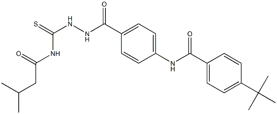 4-(tert-butyl)-N-{4-[(2-{[(3-methylbutanoyl)amino]carbothioyl}hydrazino)carbonyl]phenyl}benzamide 化学構造式