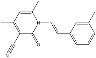 4,6-dimethyl-1-{[(E)-(3-methylphenyl)methylidene]amino}-2-oxo-1,2-dihydro-3-pyridinecarbonitrile Structure