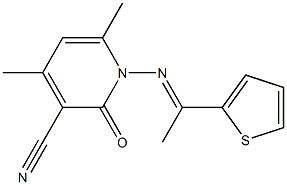 4,6-dimethyl-2-oxo-1-{[(E)-1-(2-thienyl)ethylidene]amino}-1,2-dihydro-3-pyridinecarbonitrile
