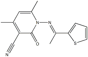  4,6-dimethyl-2-oxo-1-{[(E)-1-(2-thienyl)ethylidene]amino}-1,2-dihydro-3-pyridinecarbonitrile