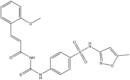 4-[({[(E)-3-(2-methoxyphenyl)-2-propenoyl]amino}carbothioyl)amino]-N-(5-methyl-3-isoxazolyl)benzenesulfonamide Struktur