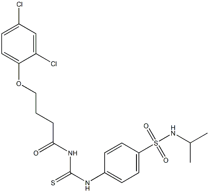 4-[({[4-(2,4-dichlorophenoxy)butanoyl]amino}carbothioyl)amino]-N-isopropylbenzenesulfonamide 化学構造式