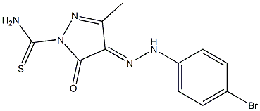 4-[(E)-2-(4-bromophenyl)hydrazono]-3-methyl-5-oxo-4,5-dihydro-1H-pyrazole-1-carbothioamide Struktur