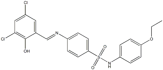 4-{[(E)-(3,5-dichloro-2-hydroxyphenyl)methylidene]amino}-N-(4-ethoxyphenyl)benzenesulfonamide Structure
