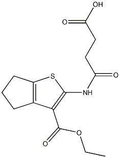 4-{[3-(ethoxycarbonyl)-5,6-dihydro-4H-cyclopenta[b]thiophen-2-yl]amino}-4-oxobutanoic acid 结构式