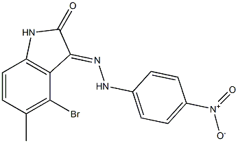 4-bromo-5-methyl-1H-indole-2,3-dione 3-[N-(4-nitrophenyl)hydrazone] Structure