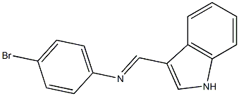 N-(4-bromophenyl)-N-[(E)-1H-indol-3-ylmethylidene]amine 化学構造式