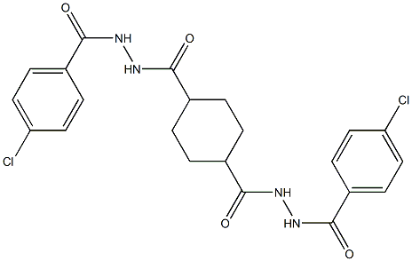 4-chloro-N'-[(4-{[2-(4-chlorobenzoyl)hydrazino]carbonyl}cyclohexyl)carbonyl]benzohydrazide Struktur