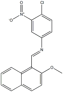 N-(4-chloro-3-nitrophenyl)-N-[(E)-(2-methoxy-1-naphthyl)methylidene]amine 结构式