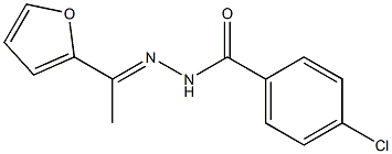 4-chloro-N'-[(E)-1-(2-furyl)ethylidene]benzohydrazide,,结构式