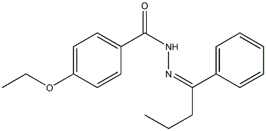 4-ethoxy-N'-[(Z)-1-phenylbutylidene]benzohydrazide 化学構造式