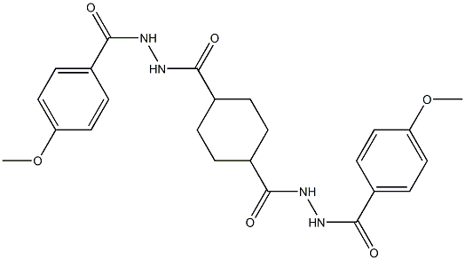 4-methoxy-N'-[(4-{[2-(4-methoxybenzoyl)hydrazino]carbonyl}cyclohexyl)carbonyl]benzohydrazide 结构式