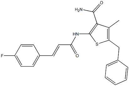  5-benzyl-2-{[(E)-3-(4-fluorophenyl)-2-propenoyl]amino}-4-methyl-3-thiophenecarboxamide