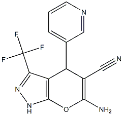 6-amino-4-(3-pyridinyl)-3-(trifluoromethyl)-1,4-dihydropyrano[2,3-c]pyrazole-5-carbonitrile