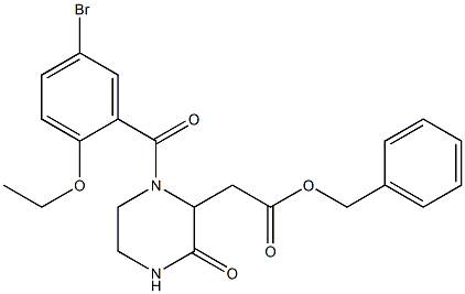 benzyl 2-[1-(5-bromo-2-ethoxybenzoyl)-3-oxo-2-piperazinyl]acetate Structure