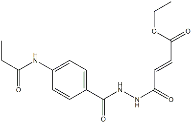 ethyl (E)-4-oxo-4-{2-[4-(propionylamino)benzoyl]hydrazino}-2-butenoate Struktur