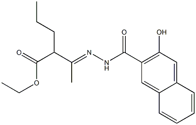 ethyl 2-{1-[(E)-2-(3-hydroxy-2-naphthoyl)hydrazono]ethyl}pentanoate Structure