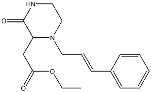 ethyl 2-{3-oxo-1-[(E)-3-phenyl-2-propenyl]-2-piperazinyl}acetate Structure