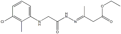 ethyl 3-{(E)-2-[2-(3-chloro-2-methylanilino)acetyl]hydrazono}butanoate Structure