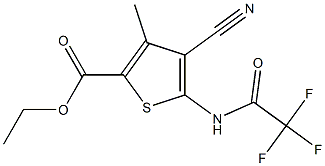 ethyl 4-cyano-3-methyl-5-[(2,2,2-trifluoroacetyl)amino]-2-thiophenecarboxylate 化学構造式