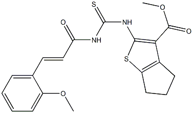  methyl 2-[({[(E)-3-(2-methoxyphenyl)-2-propenoyl]amino}carbothioyl)amino]-5,6-dihydro-4H-cyclopenta[b]thiophene-3-carboxylate