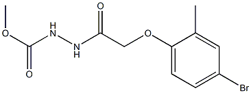 methyl 2-[2-(4-bromo-2-methylphenoxy)acetyl]-1-hydrazinecarboxylate Struktur