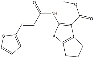 methyl 2-{[(E)-3-(2-thienyl)-2-propenoyl]amino}-5,6-dihydro-4H-cyclopenta[b]thiophene-3-carboxylate 结构式