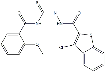 N-({2-[(3-chloro-1-benzothiophen-2-yl)carbonyl]hydrazino}carbothioyl)-2-methoxybenzamide 结构式