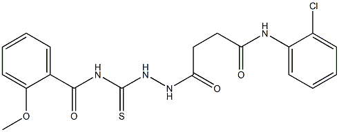 N-({2-[4-(2-chloroanilino)-4-oxobutanoyl]hydrazino}carbothioyl)-2-methoxybenzamide,,结构式