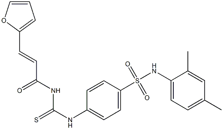 N-(2,4-dimethylphenyl)-4-[({[(E)-3-(2-furyl)-2-propenoyl]amino}carbothioyl)amino]benzenesulfonamide Structure