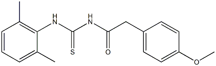 N-(2,6-dimethylphenyl)-N'-[2-(4-methoxyphenyl)acetyl]thiourea,,结构式