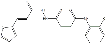 N-(2-chlorophenyl)-4-{2-[(E)-3-(2-furyl)-2-propenoyl]hydrazino}-4-oxobutanamide,,结构式