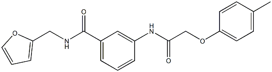 N-(2-furylmethyl)-3-{[2-(4-methylphenoxy)acetyl]amino}benzamide 结构式