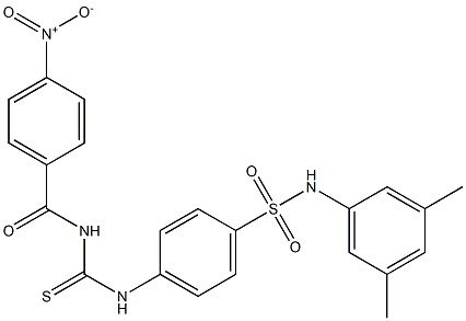 N-(3,5-dimethylphenyl)-4-({[(4-nitrobenzoyl)amino]carbothioyl}amino)benzenesulfonamide 结构式