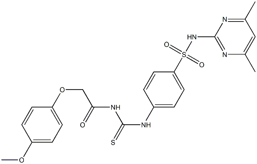 N-(4,6-dimethyl-2-pyrimidinyl)-4-[({[2-(4-methoxyphenoxy)acetyl]amino}carbothioyl)amino]benzenesulfonamide