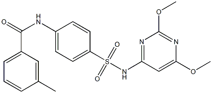 N-(4-{[(2,6-dimethoxy-4-pyrimidinyl)amino]sulfonyl}phenyl)-3-methylbenzamide Structure