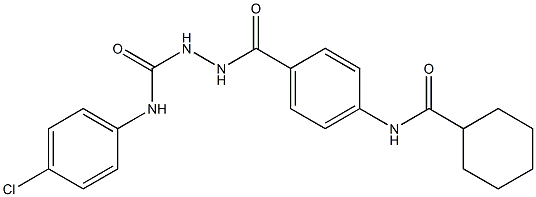 N-(4-chlorophenyl)-2-{4-[(cyclohexylcarbonyl)amino]benzoyl}-1-hydrazinecarboxamide Structure