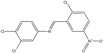 3,4-dichloro-N-[(E)-(2-chloro-5-nitrophenyl)methylidene]aniline 化学構造式