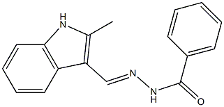 N'-[(E)-(2-methyl-1H-indol-3-yl)methylidene]benzohydrazide 结构式