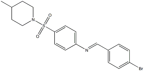 N-[(E)-(4-bromophenyl)methylidene]-N-{4-[(4-methyl-1-piperidinyl)sulfonyl]phenyl}amine|