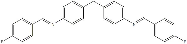 N-[(E)-(4-fluorophenyl)methylidene]-N-[4-(4-{[(E)-(4-fluorophenyl)methylidene]amino}benzyl)phenyl]amine Struktur